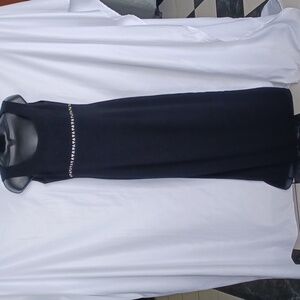 Vintage After Dark dress,  black, empire waist, rhinestones
